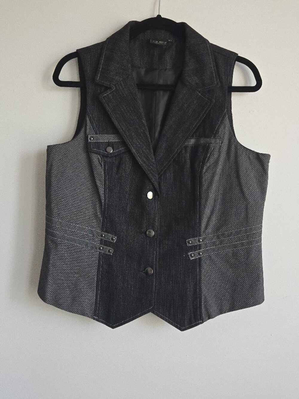 Y2 Blu Denim Vest & Wide-Leg Trouser Set | Size 14 / Large